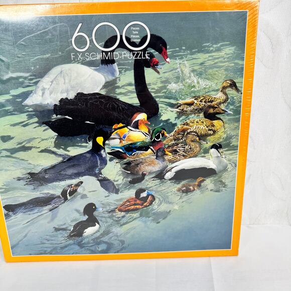FX Scmid Flotilla 600 Piece Puzzle Ray Harris-Ching 1997 45cm X 45cm Ducks - Picture 10 of 11